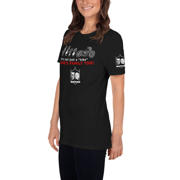 The "She's family TOO!" (cruiser) Unisex T-Shirt