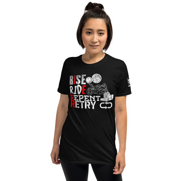 The "Rise Ride Repent Retry" Unisex T-Shirt